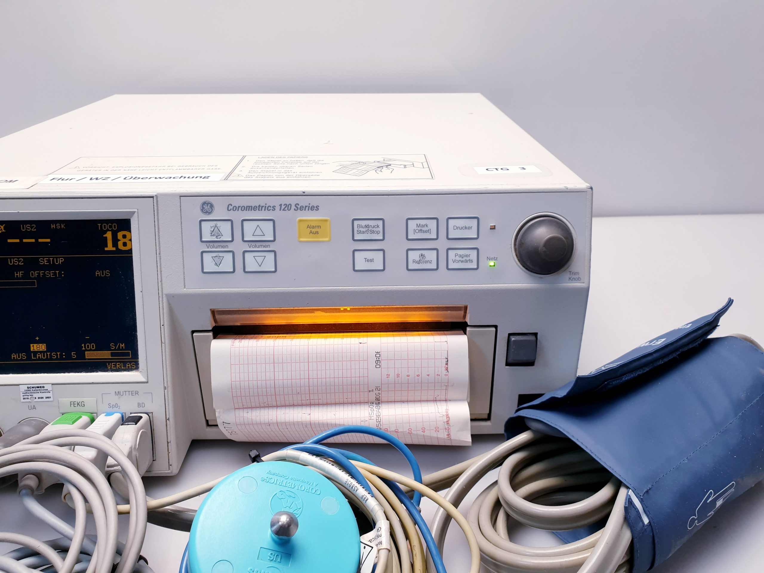 Corometrics 120 series CTG + SpO2 Sensor + Aufnehmen – Bild 5