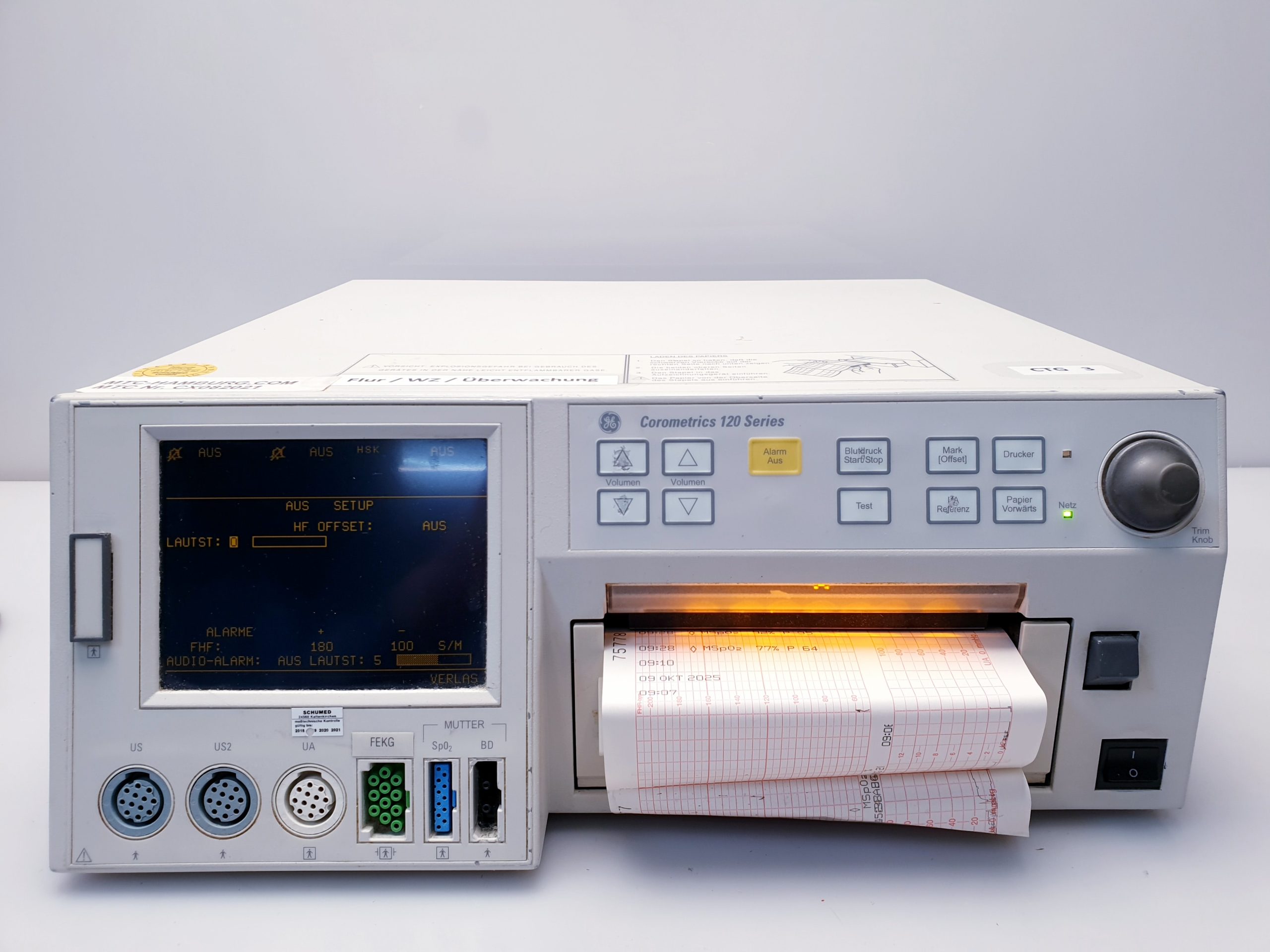 Corometrics 120 series CTG + SpO2 Sensor + Aufnehmen – Bild 16