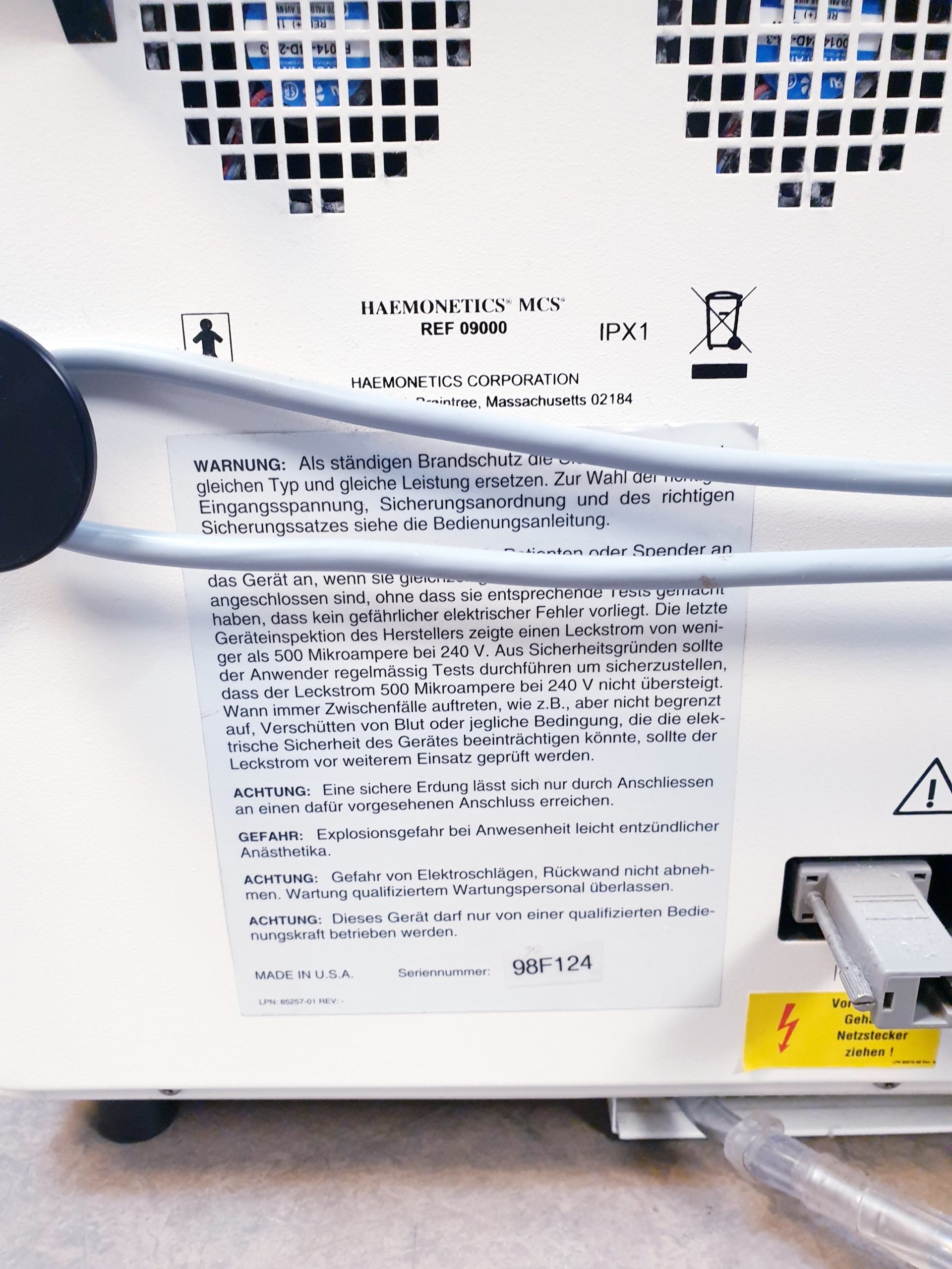 HAEMONETICS MCS plus 9000 Apheresesystem – Bild 4