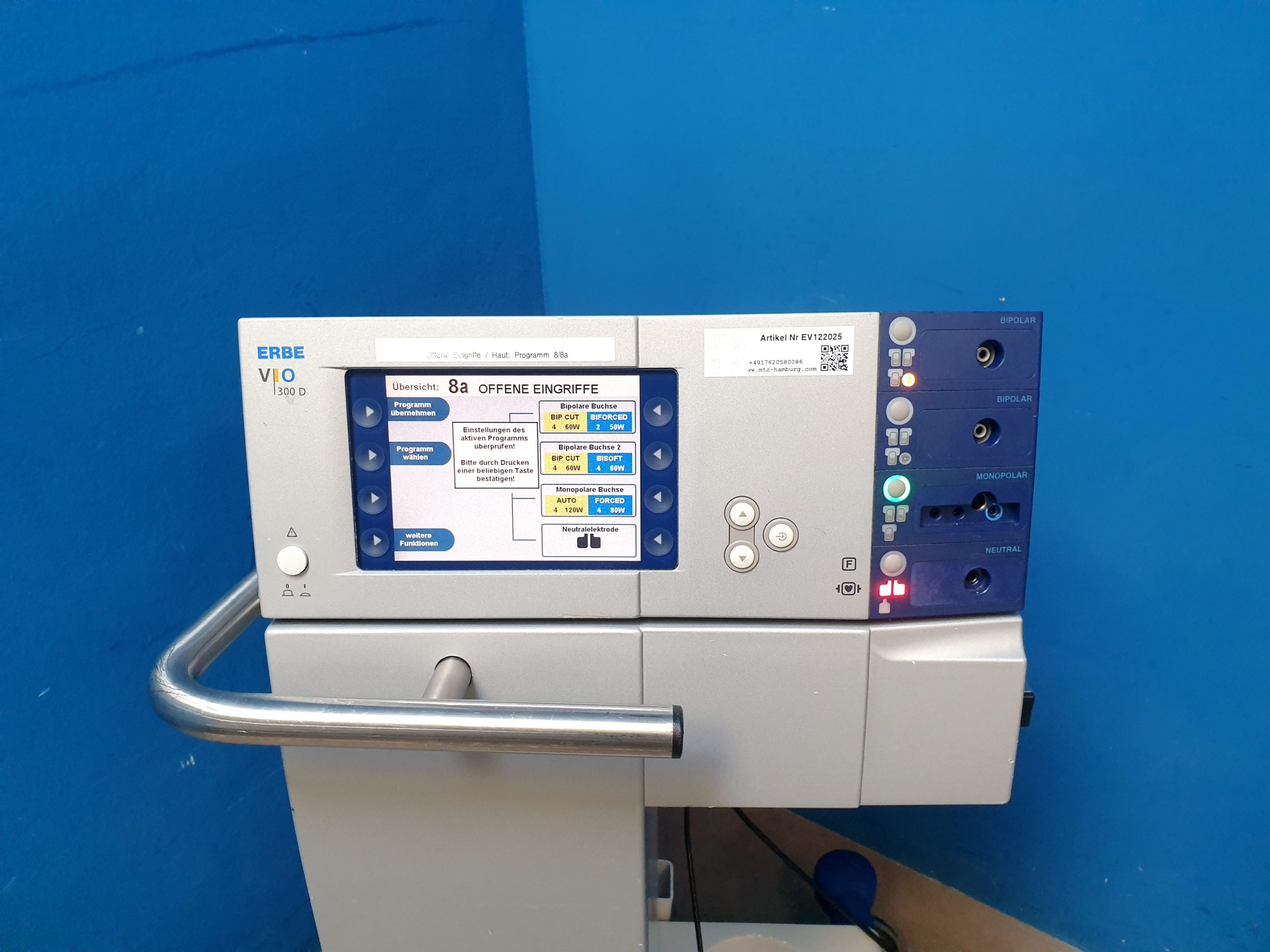 Erbe VIO 300 D VIO300D HF Gerät auf Gerätewagen - Rollbar – Bild 5