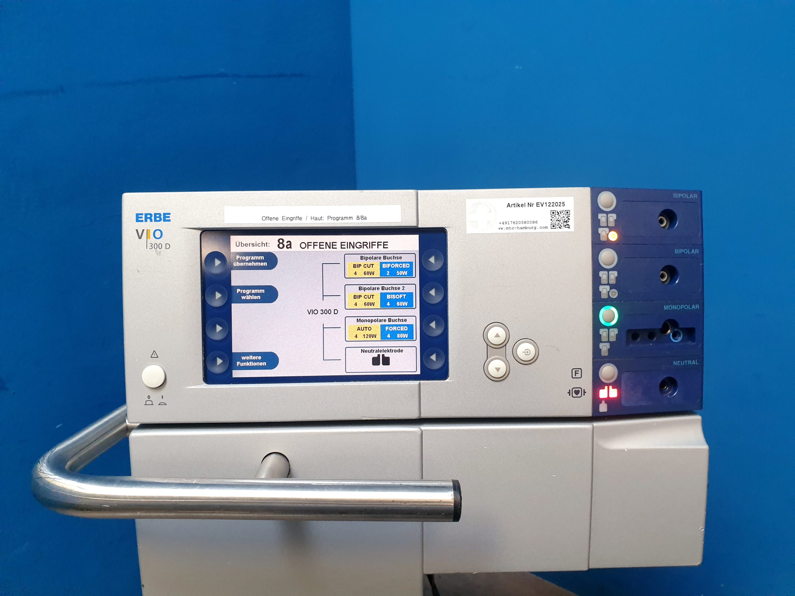 Erbe VIO 300 D VIO300D HF Gerät auf Gerätewagen - Rollbar – Bild 11