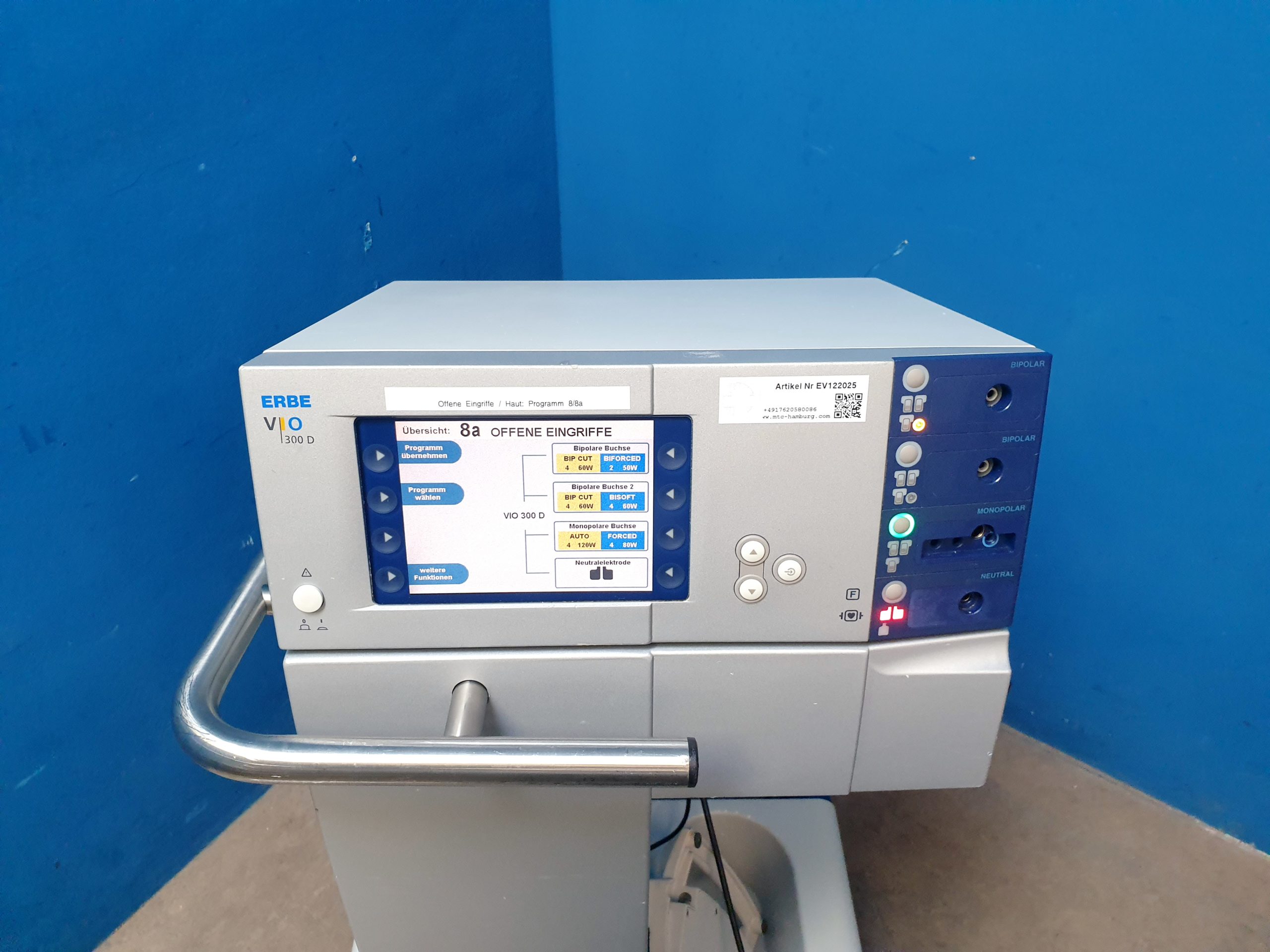 Erbe VIO 300 D VIO300D HF Gerät auf Gerätewagen - Rollbar – Bild 12