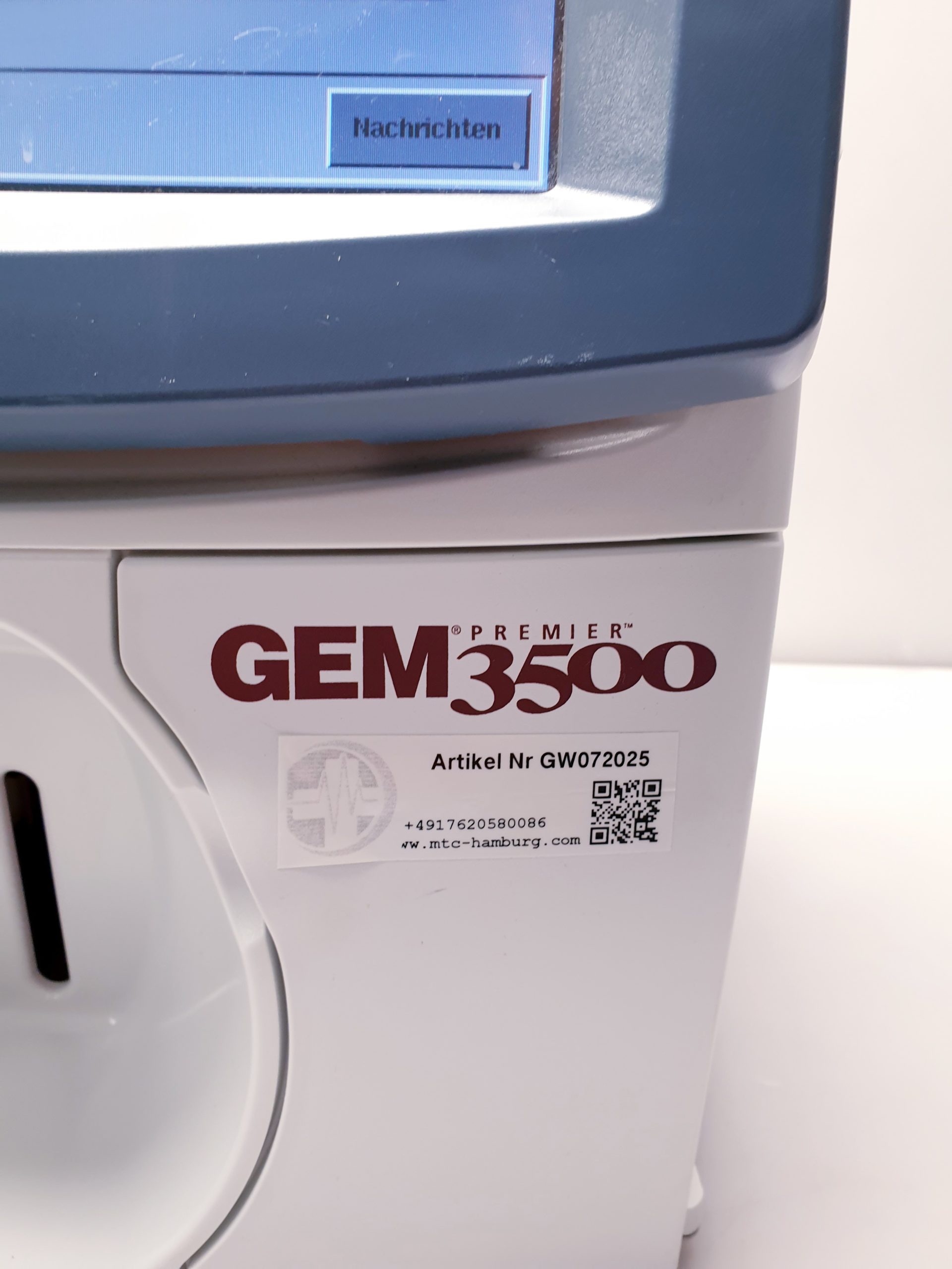 GEM Premier 3500 POC Blood Gas Analyzer – Bild 2