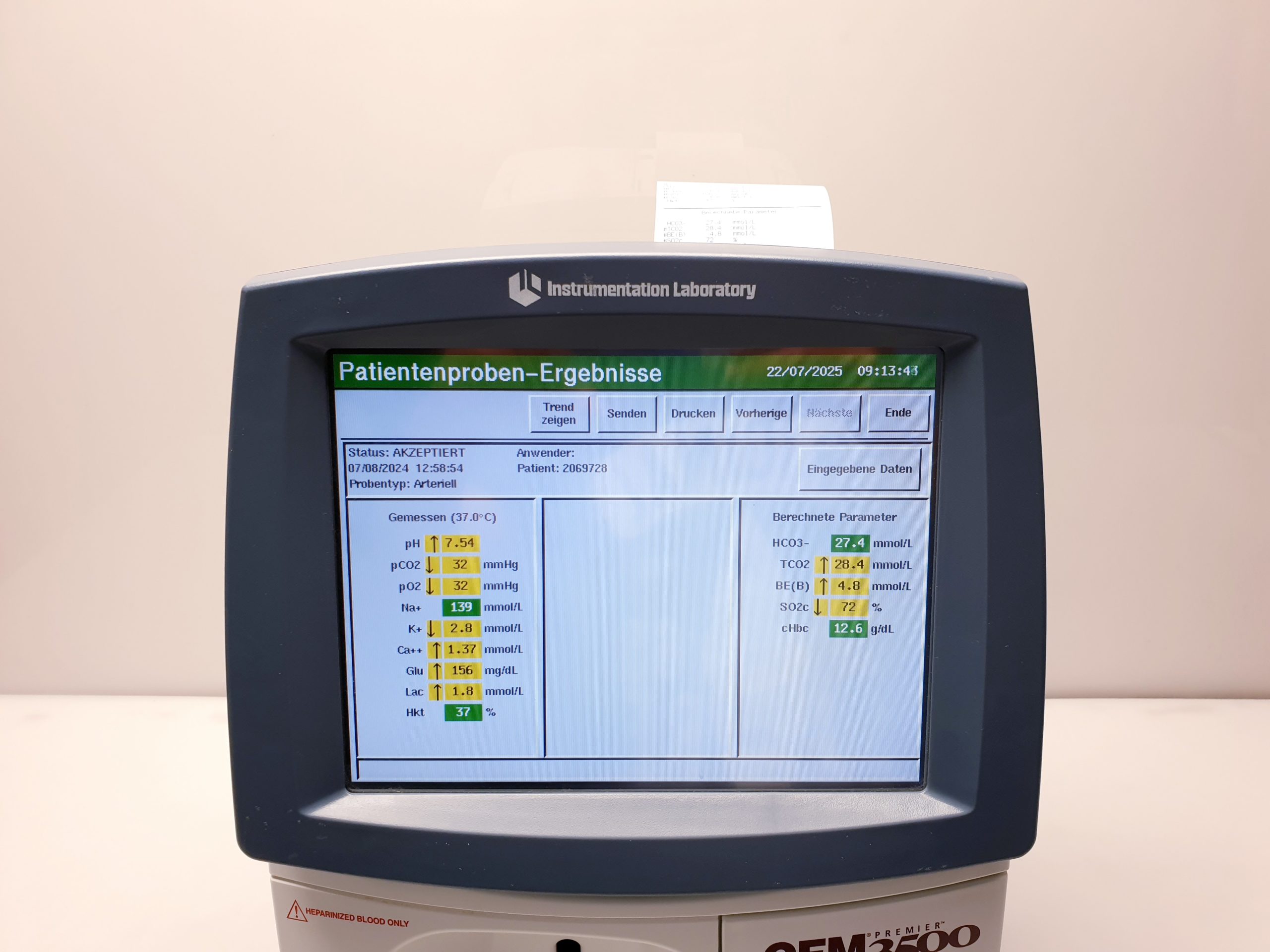 GEM Premier 3500 POC Blood Gas Analyzer – Bild 7