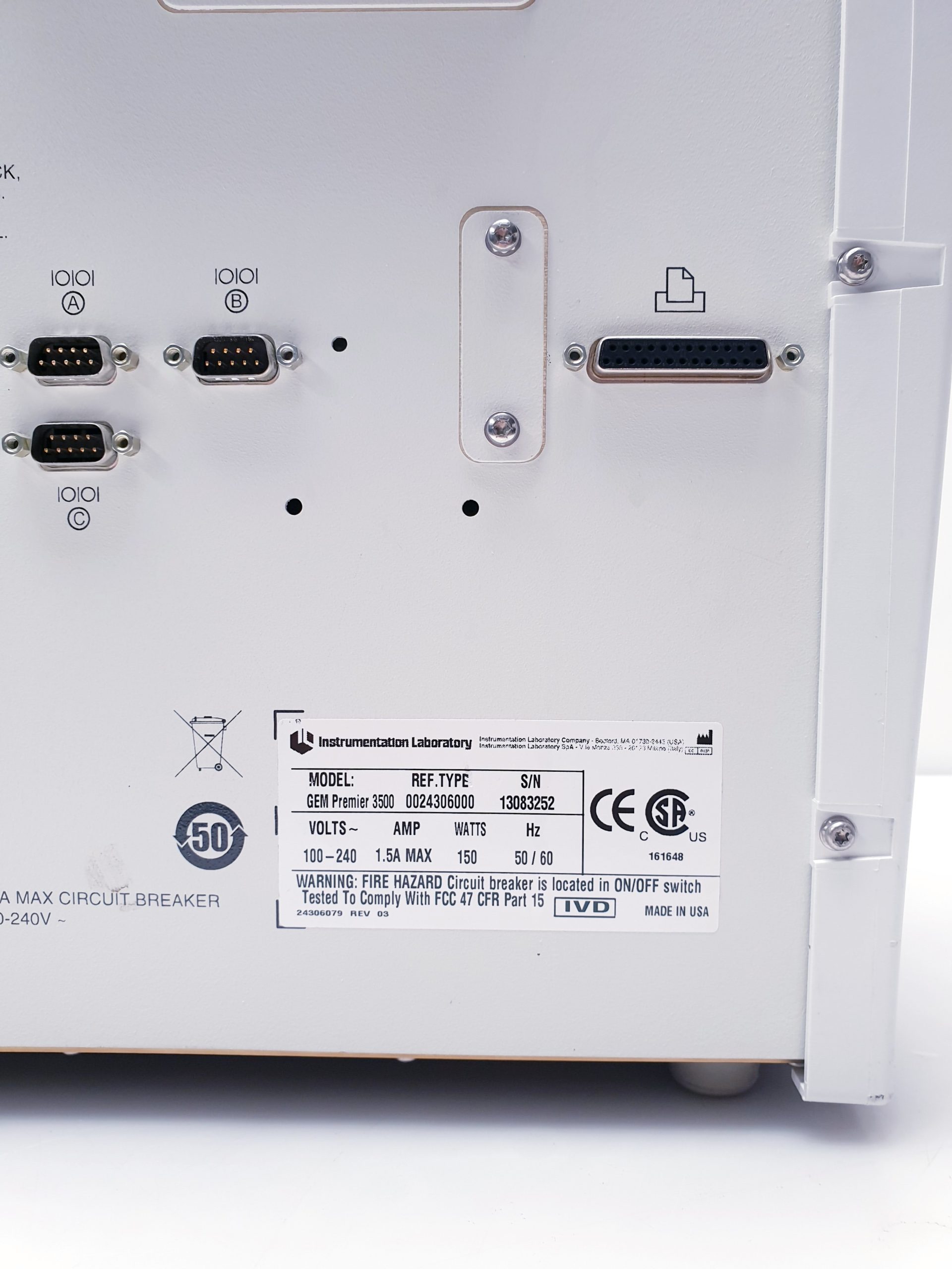 GEM Premier 3500 POC Blood Gas Analyzer – Bild 19