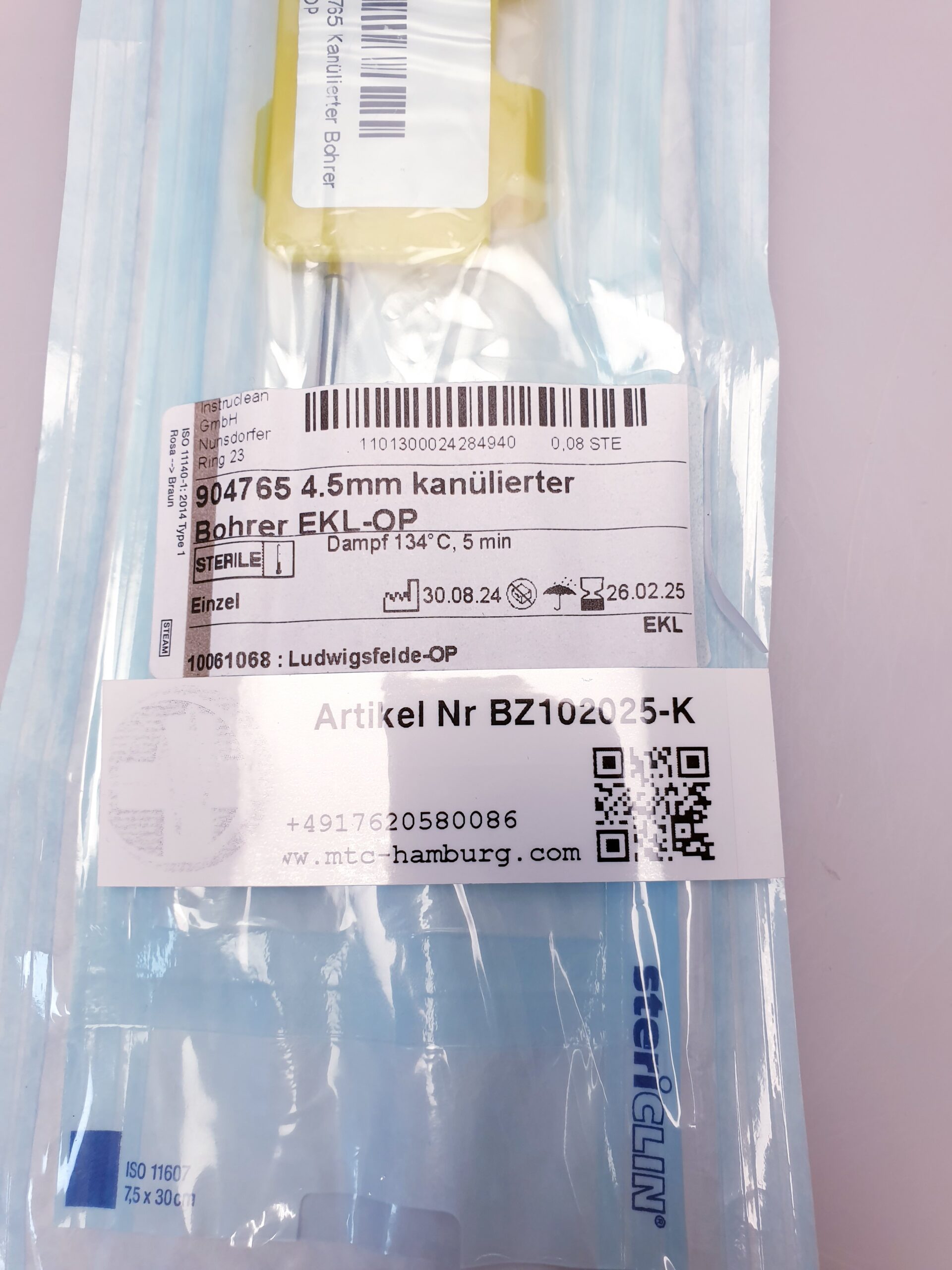 904765 Kanülierter Bohrer 4,5mm – Bild 2