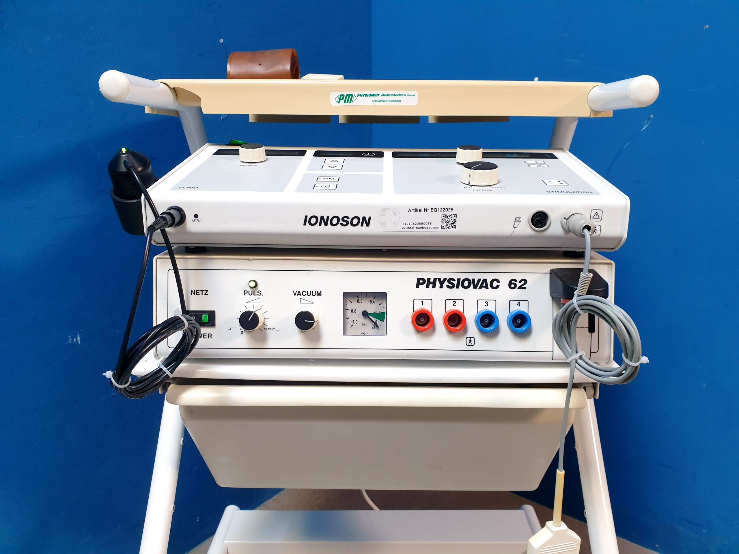 ionson Physiovac 62 Elektrotherapie Gerät mit Ultraschallkopf