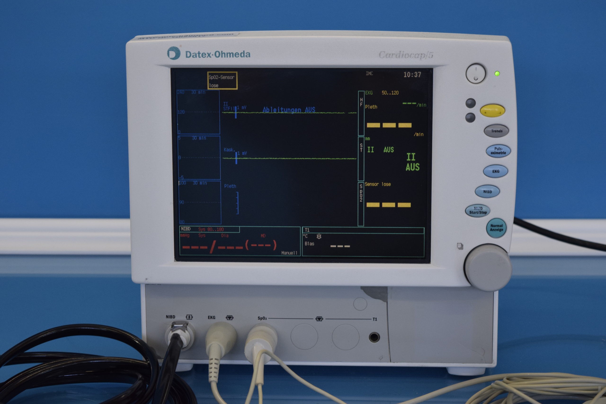 Datex-Ohmeda Cardiocap 5 CARDIOCAP5 Überwachungsmonitor mit Zubehör - defekt – Bild 6