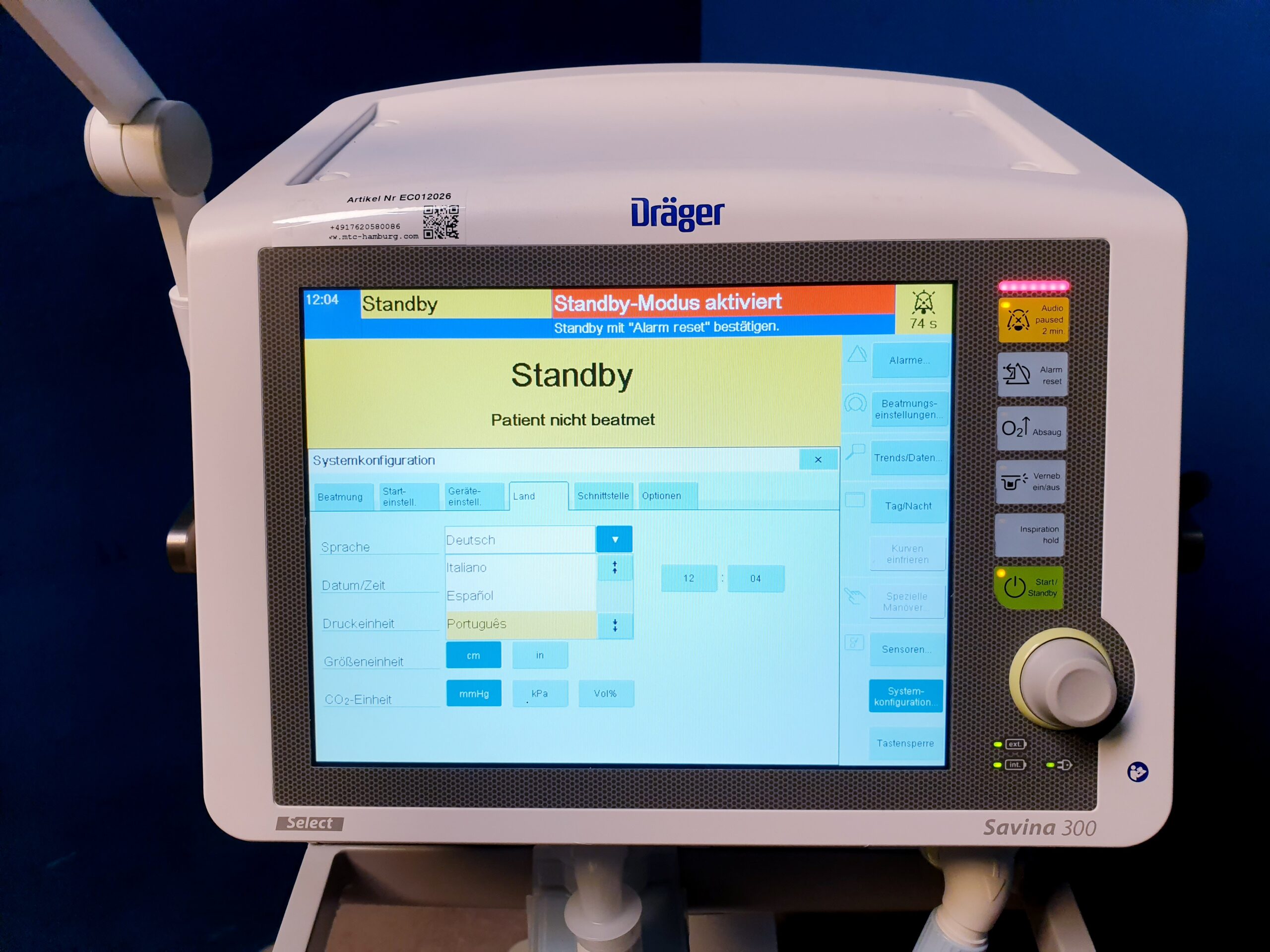 Dräger Savina 300 Intensivbeatmungsgerät – Bild 21