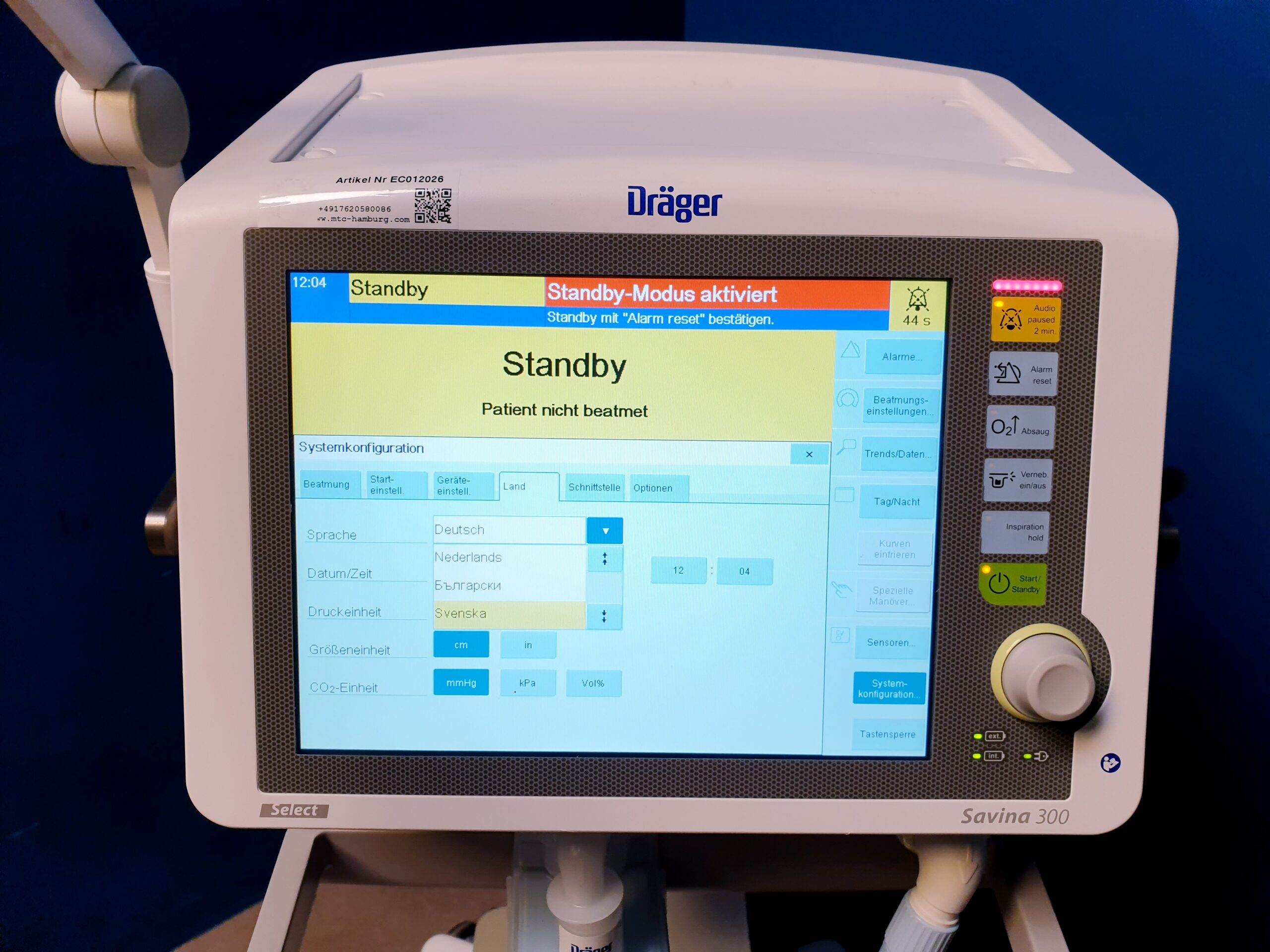 Dräger Savina 300 Intensivbeatmungsgerät – Bild 26