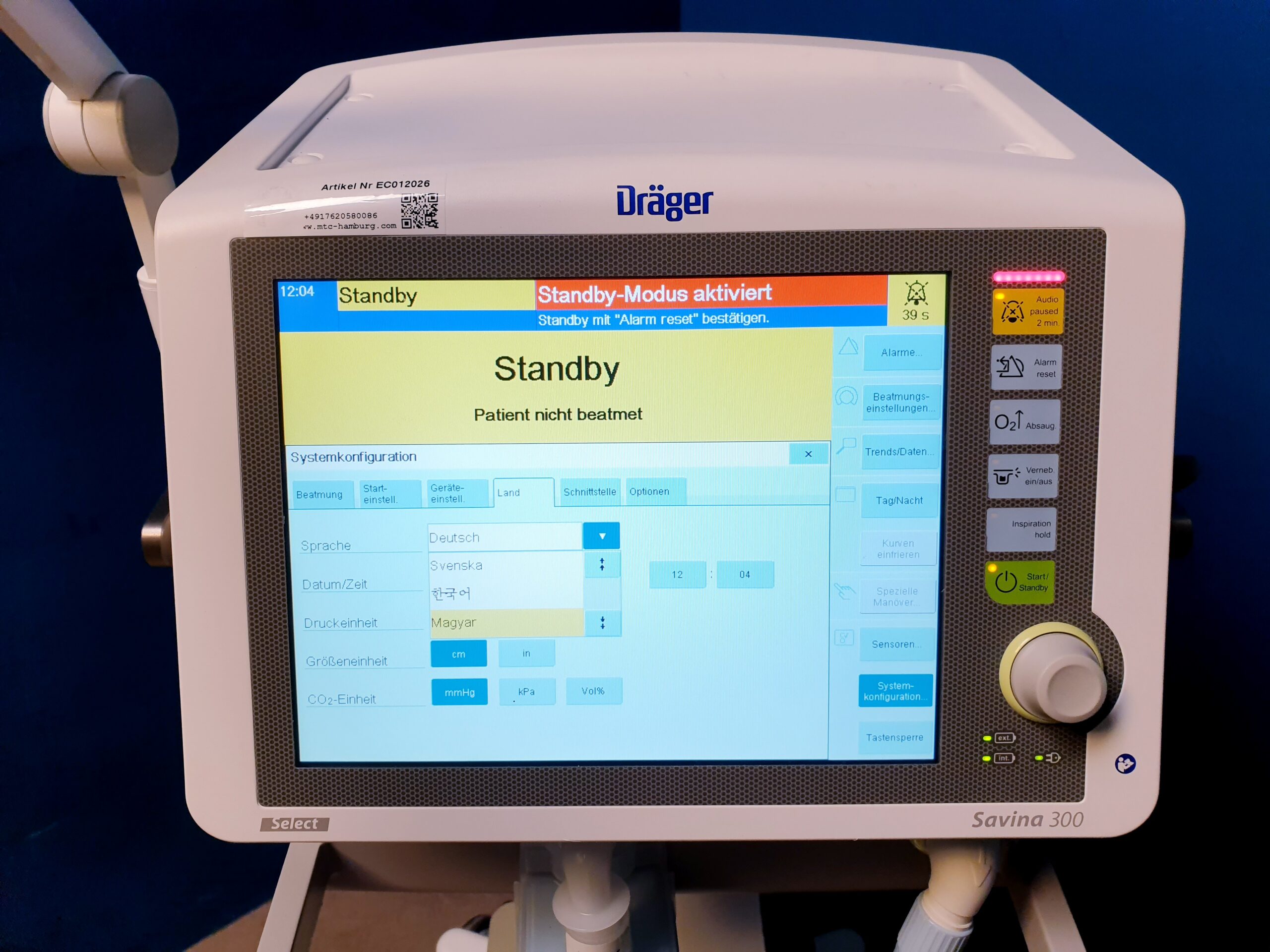 Dräger Savina 300 Intensivbeatmungsgerät – Bild 27