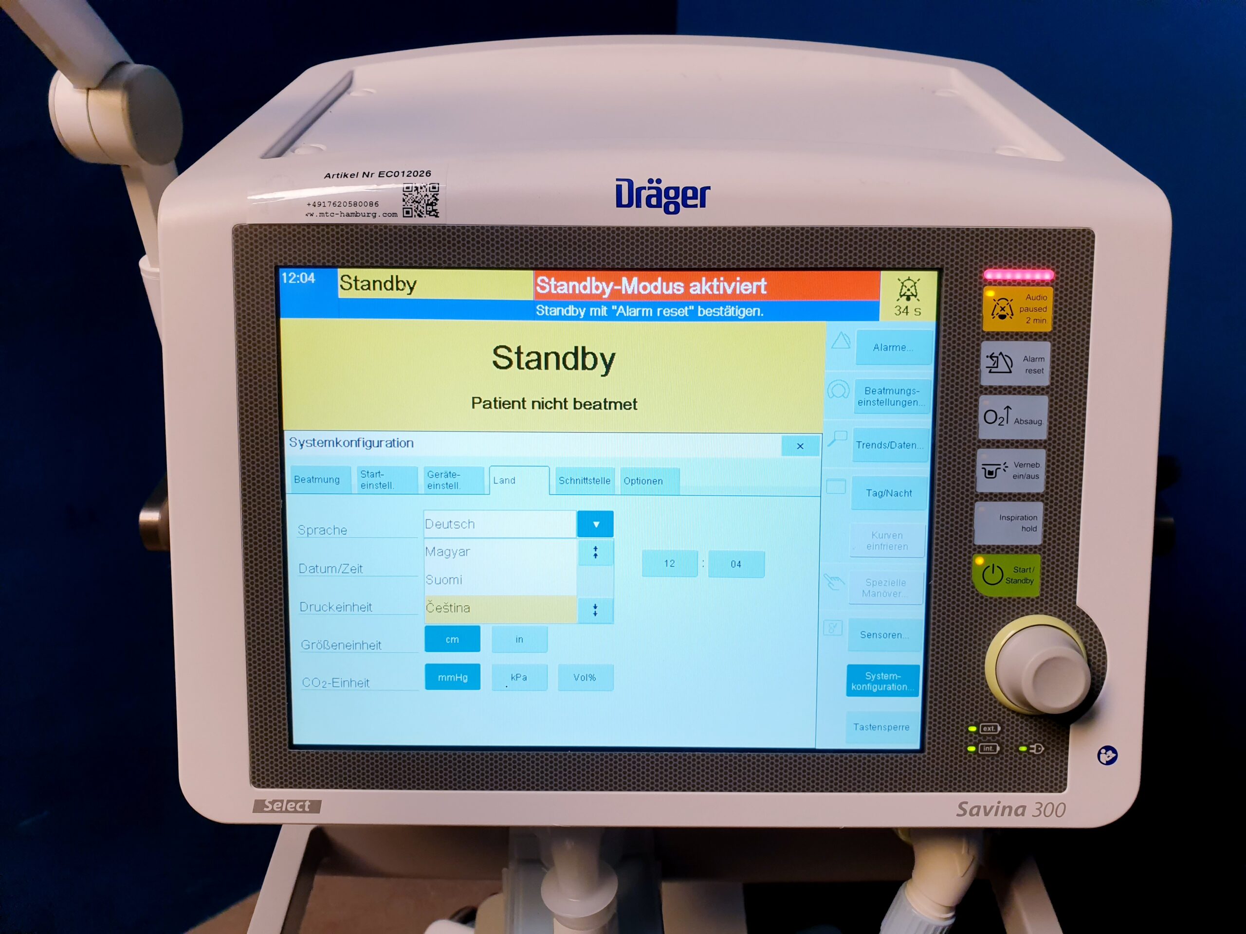 Dräger Savina 300 Intensivbeatmungsgerät – Bild 28