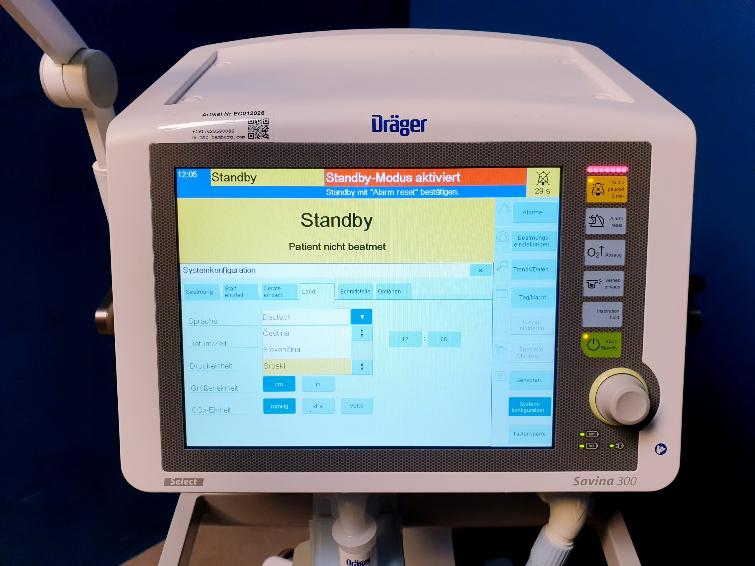 Dräger Savina 300 Intensivbeatmungsgerät – Bild 29