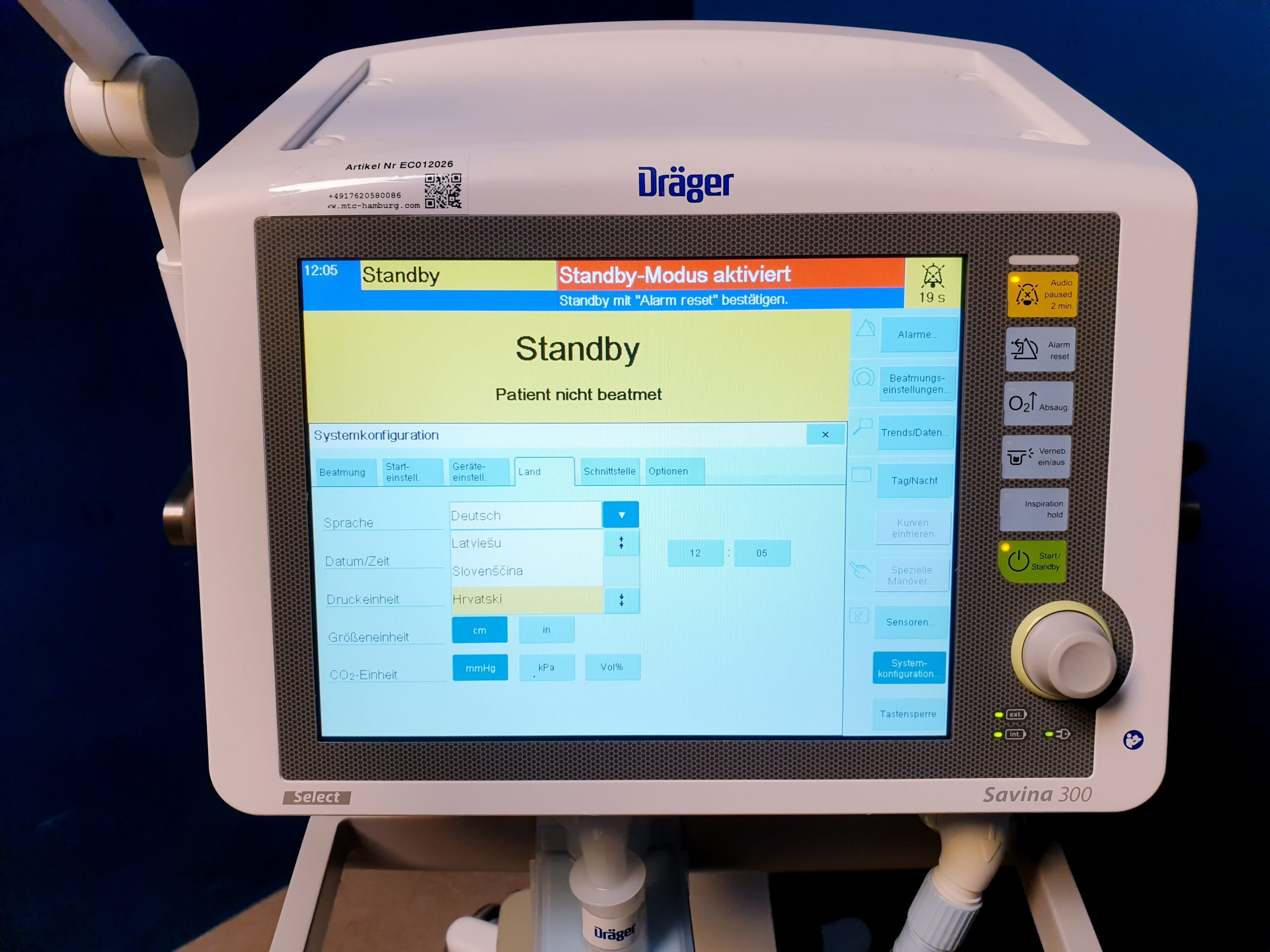 Dräger Savina 300 Intensivbeatmungsgerät – Bild 31