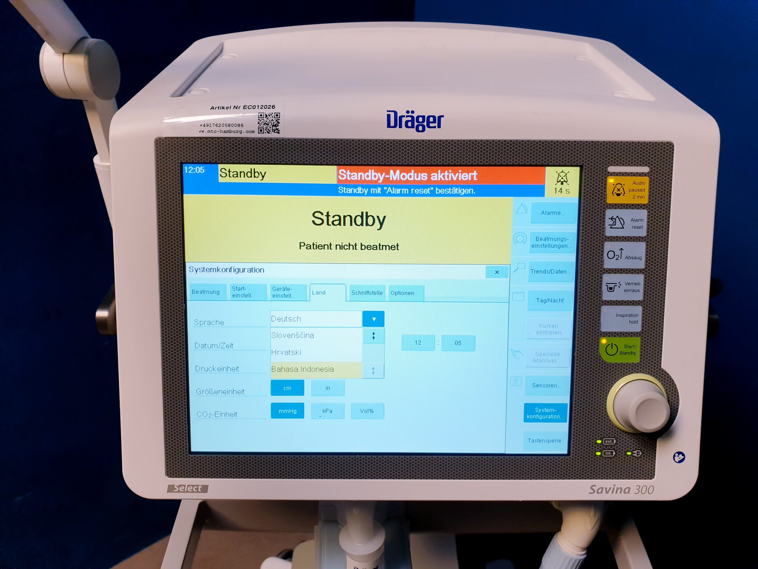 Dräger Savina 300 Intensivbeatmungsgerät – Bild 32