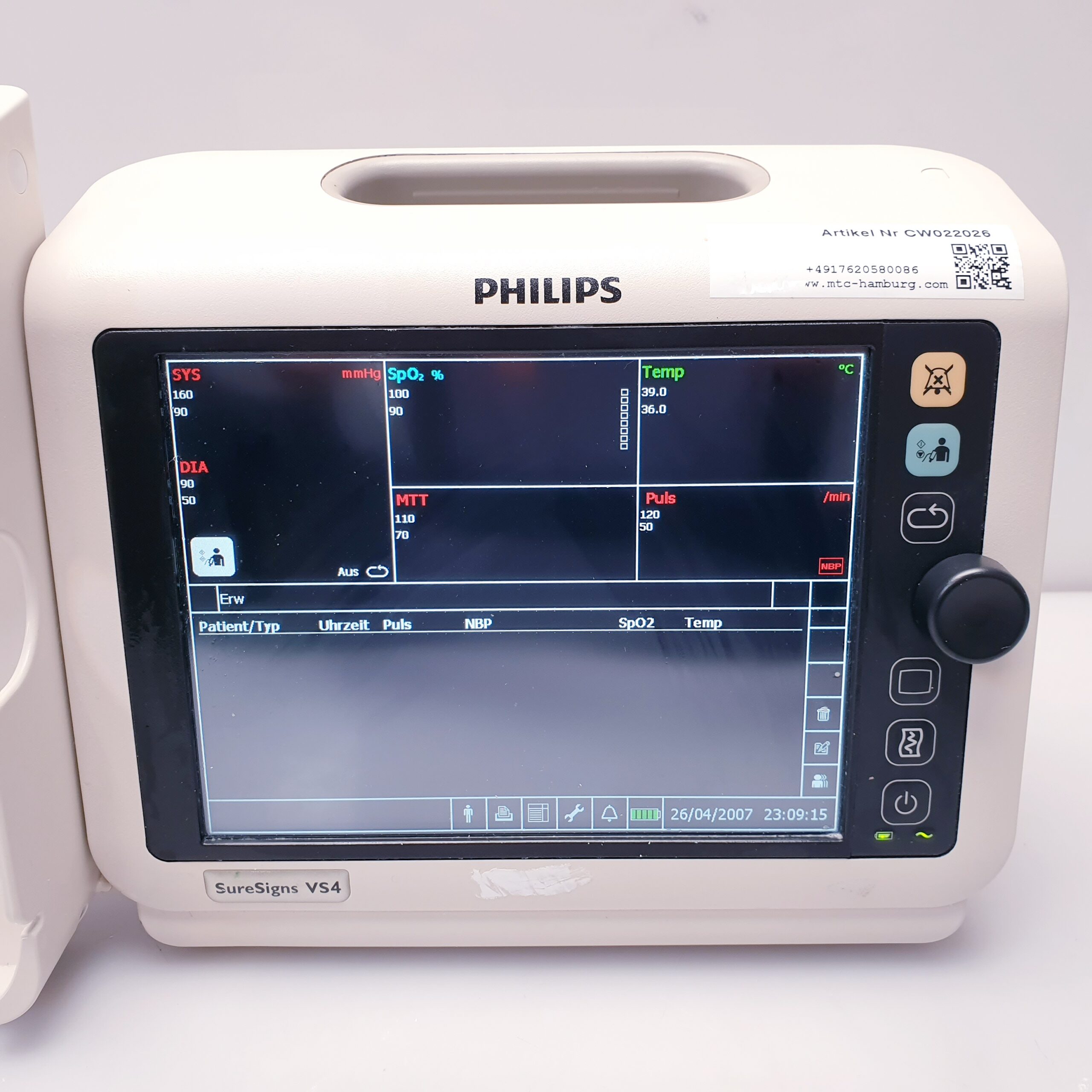 Philips SureSigns VS4 VS 4 Überwachungsmonitor Ohne Zubehör – Bild 4