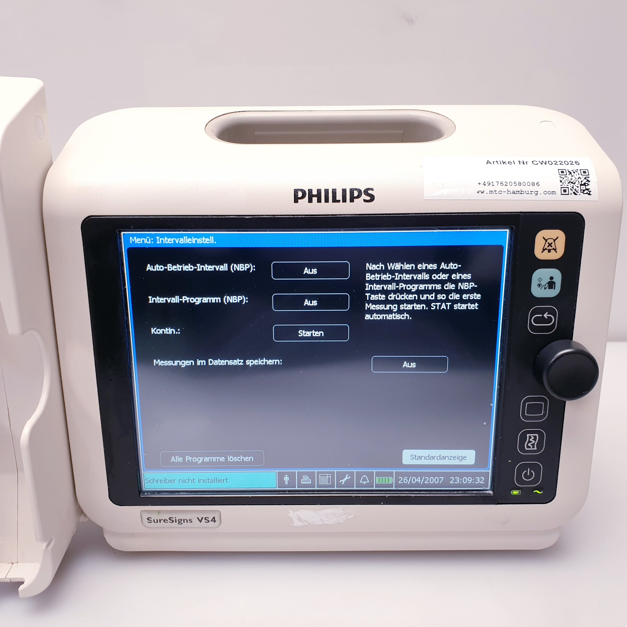 Philips SureSigns VS4 VS 4 Überwachungsmonitor Ohne Zubehör – Bild 6