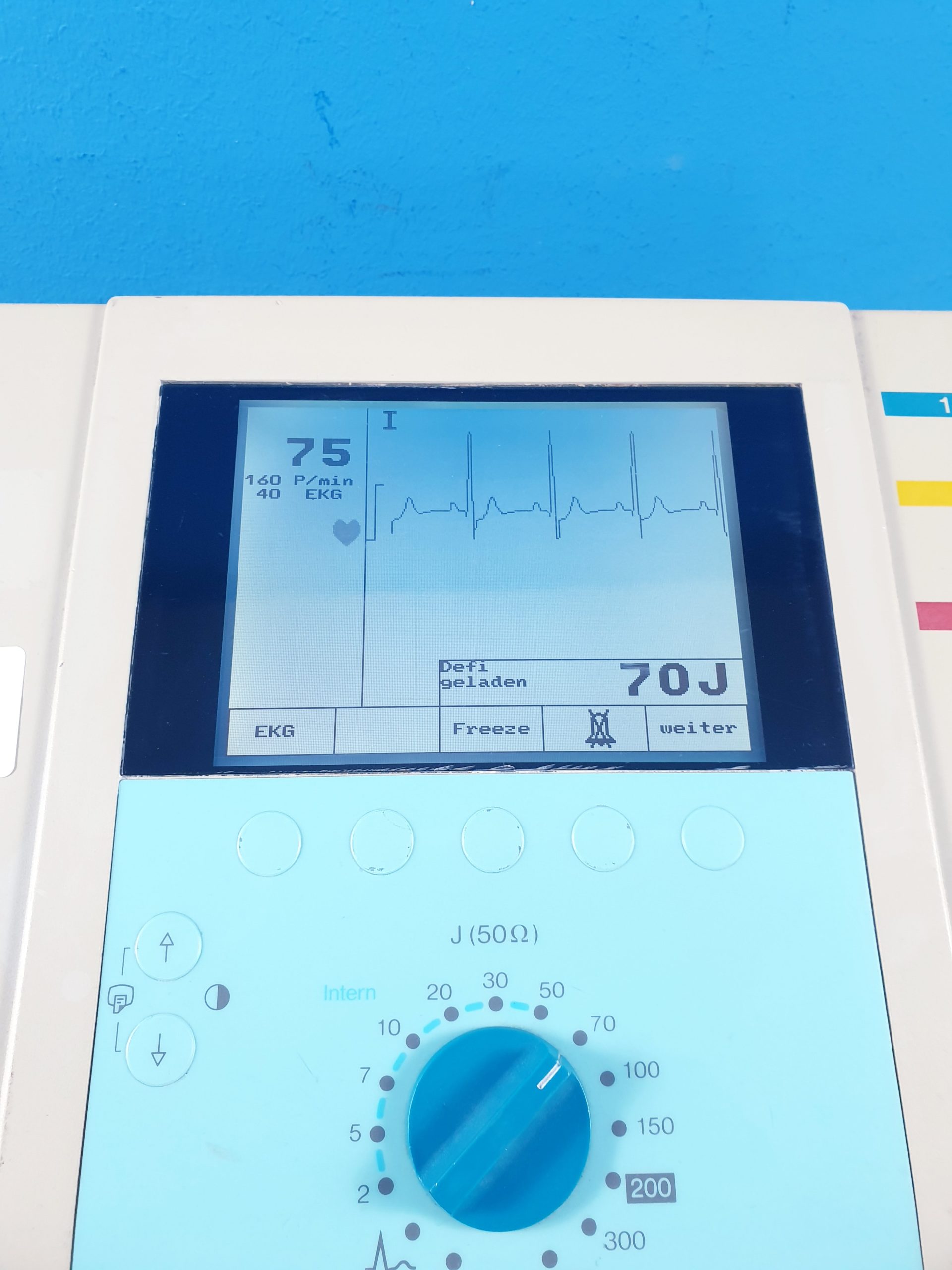 GE Hellige Cardioserv Cardio Serv Defibrillator mit EKG Kabel
