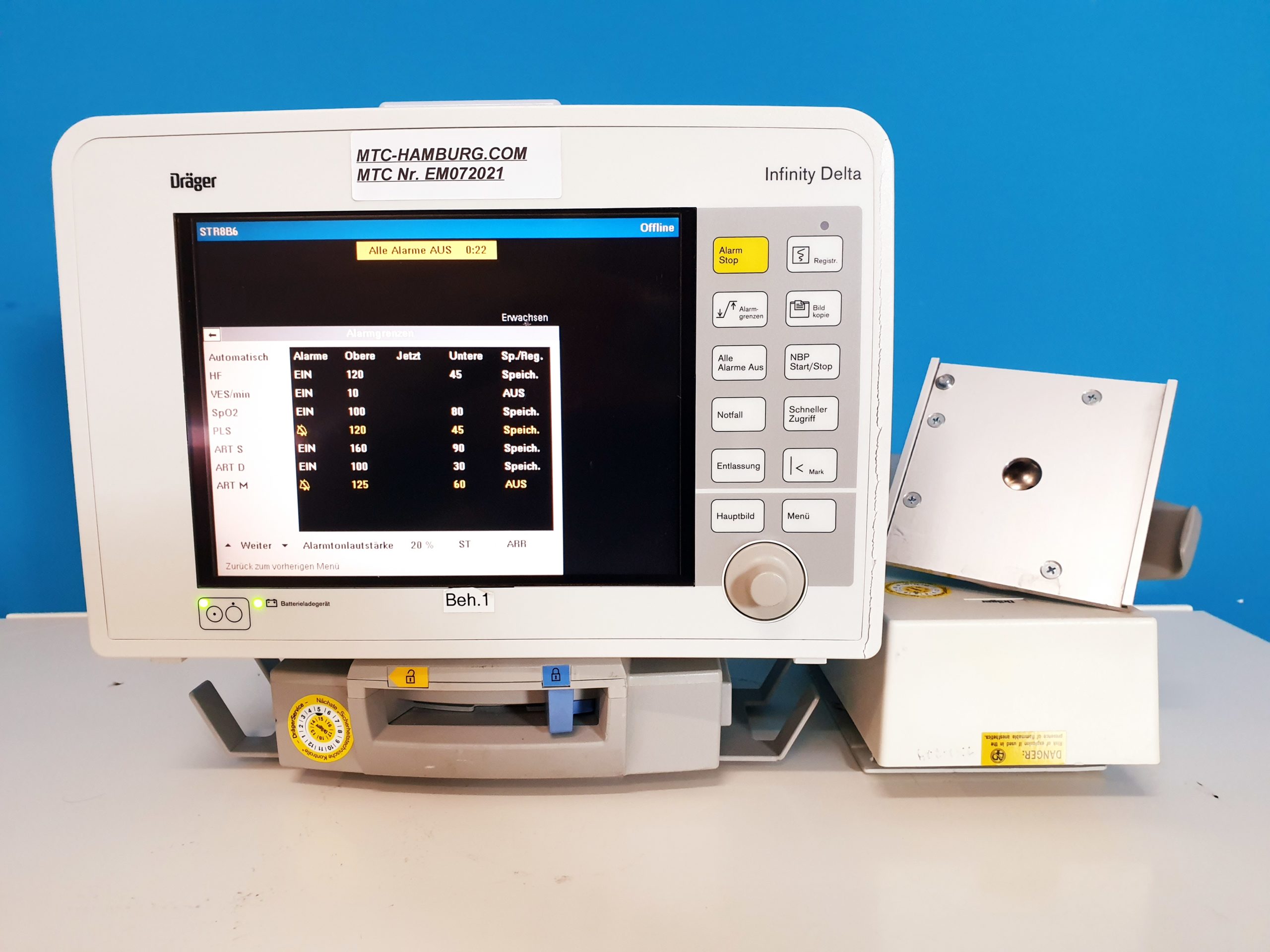 Dräger Infinity Delta Überwachungsmonitor mit Netzteil DOM2017