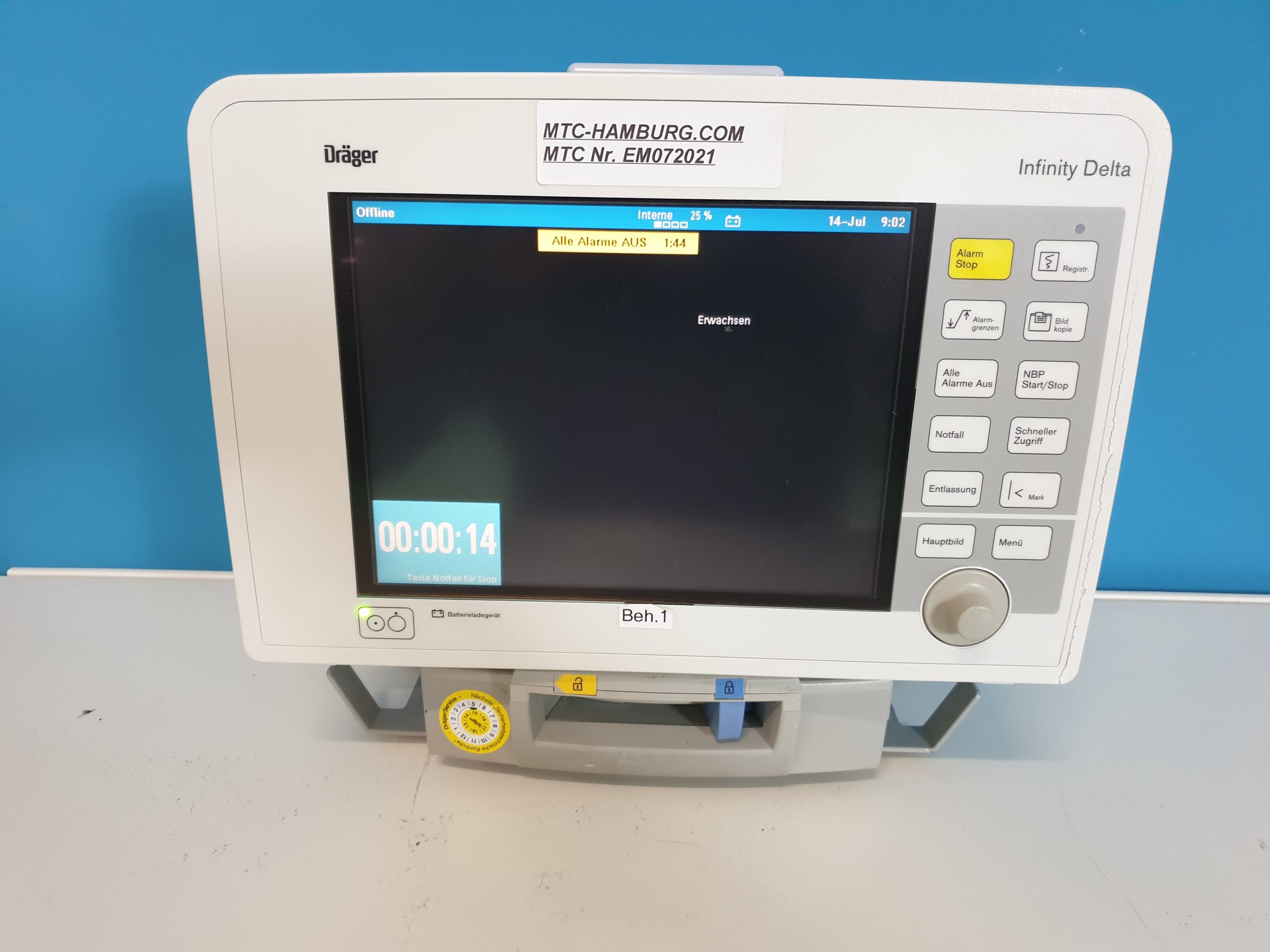 Dräger Infinity Delta Überwachungsmonitor mit Netzteil DOM2017