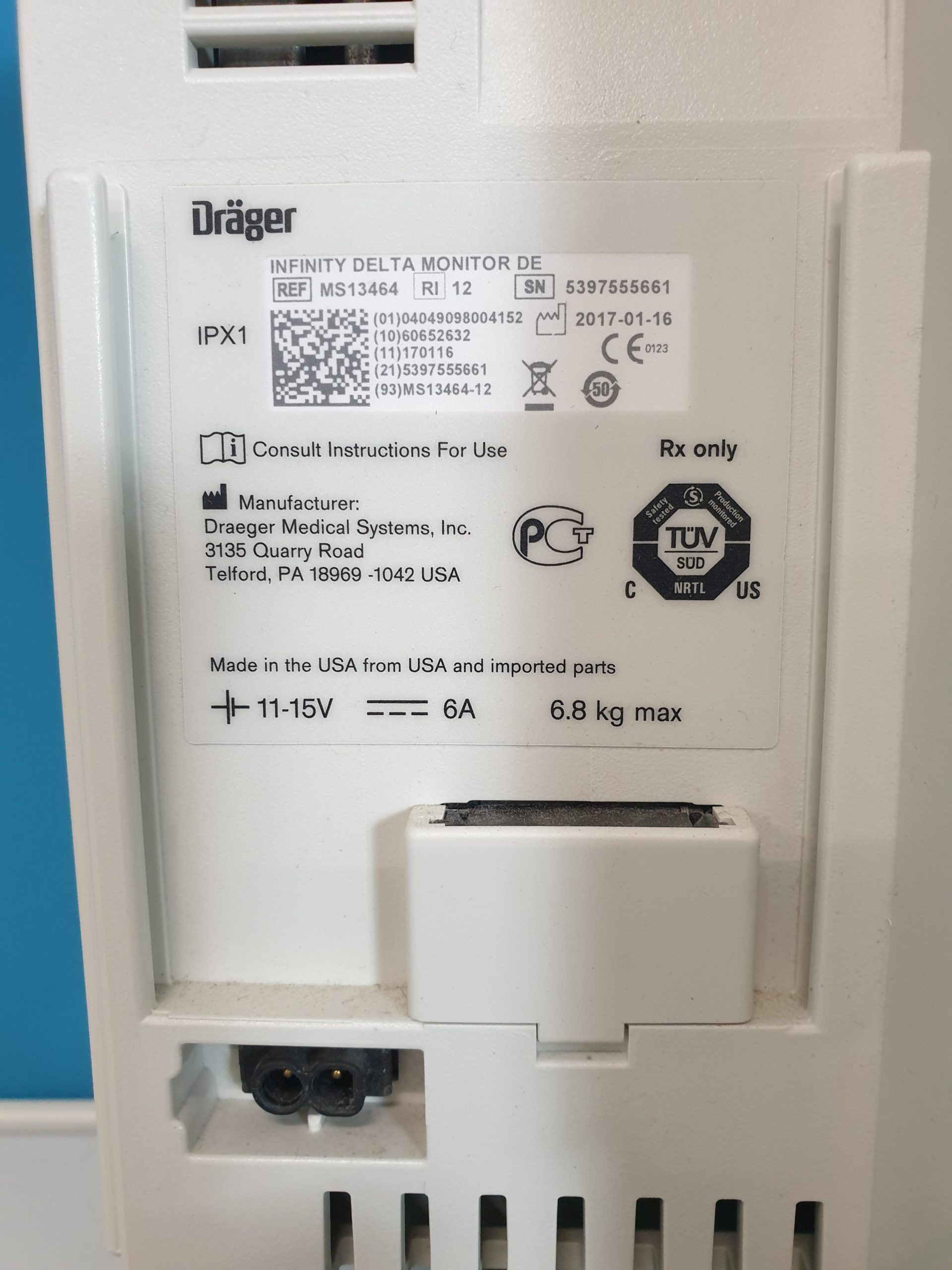 Dräger Infinity Delta Überwachungsmonitor mit Netzteil DOM2017