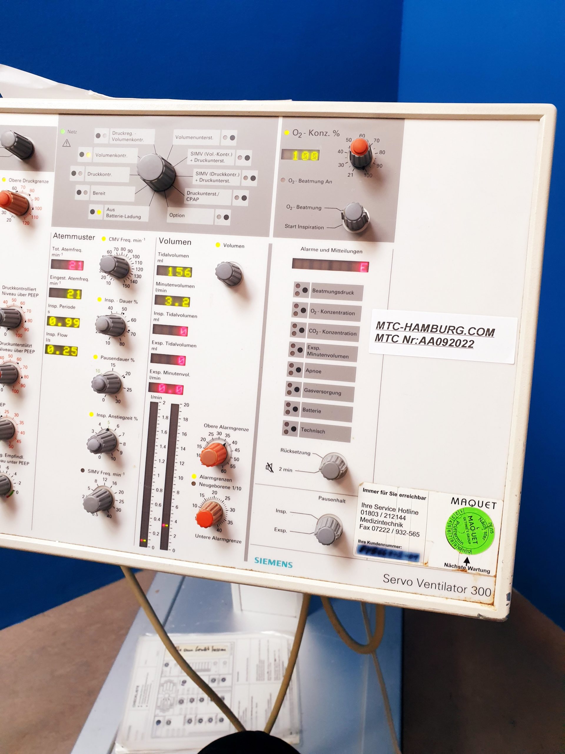 SIEMENS Siemens Servo Ventilator Servoventilator 300 Beatmungsgerät