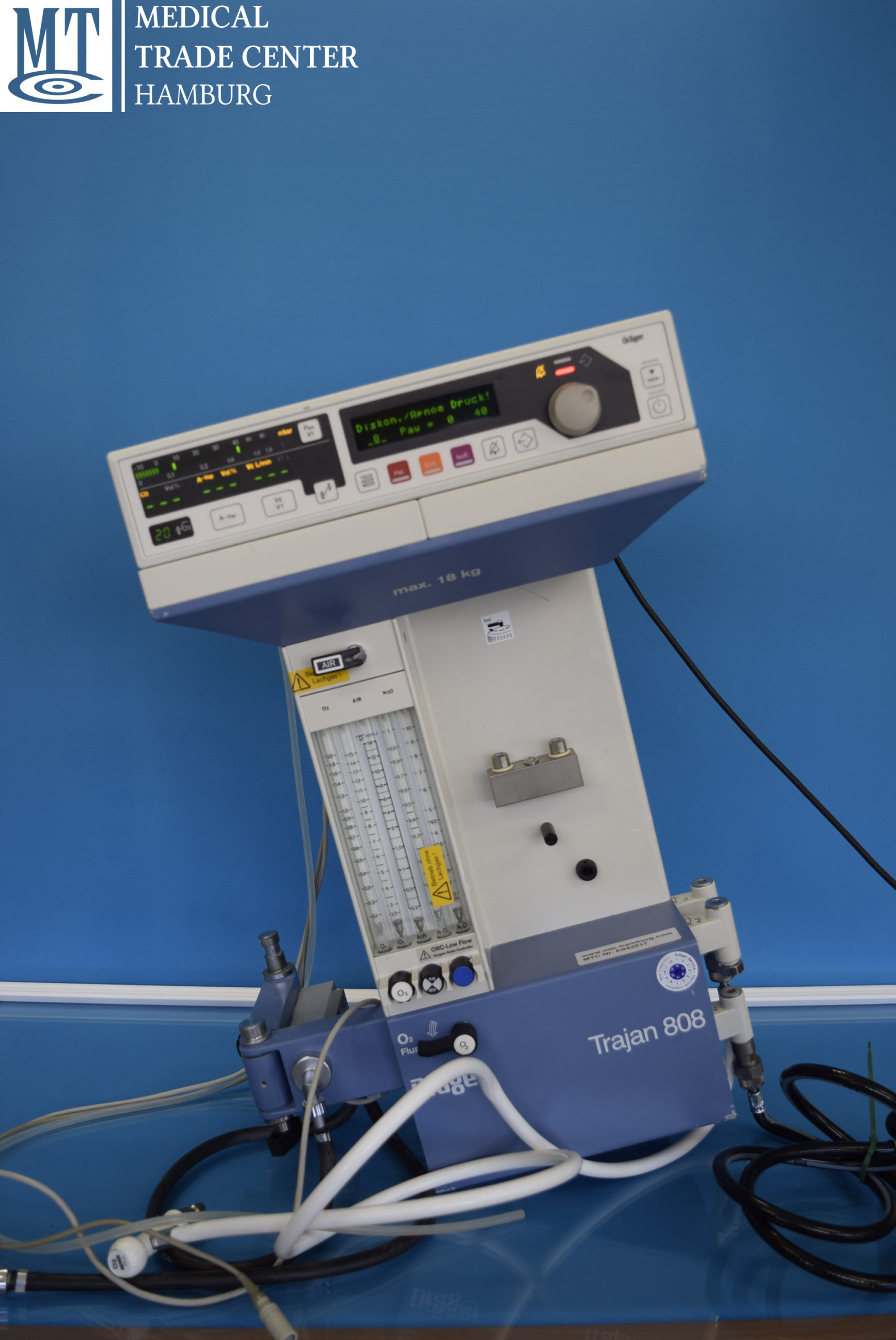 Dräger Trajan 808 Narkosegerät, Narkose mit PM 8030 Atemgasmonitor