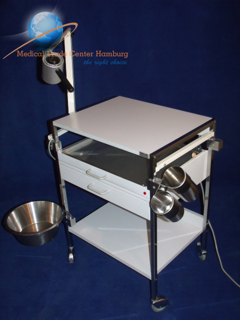 Gyn Instrumentenwagen Wärmeschrank Beistellwagen verschromt