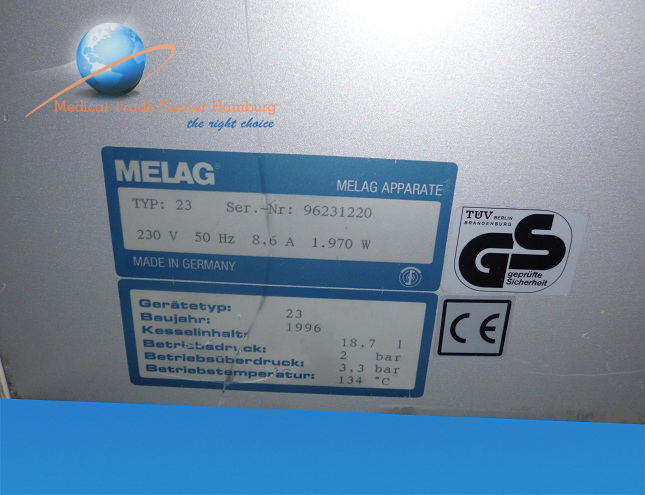 Melag Autoklav / Sterilisator / Dampfsterilisator Melag 23 /