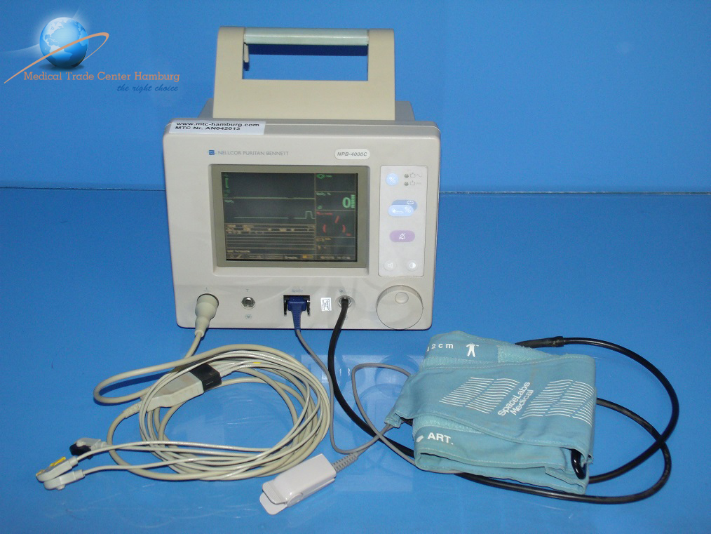 Nellcor NPB-4000C ECG Multi-parameter Color Monitor / Überwachungsmonitor