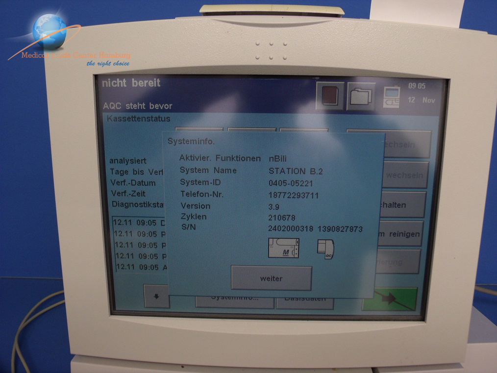 Siemens Bayer Rapidpoint 405 Blood Gas Analyzer System